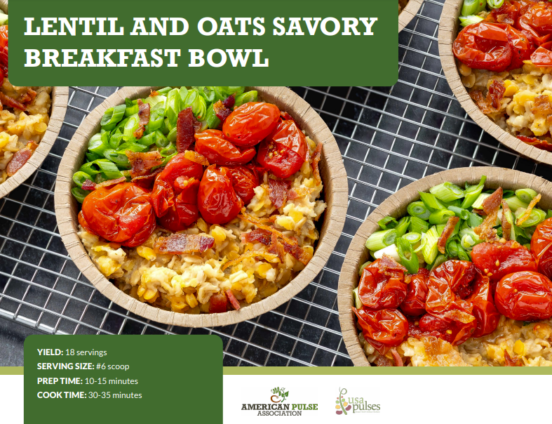 Lentil And Oats Savory Breakfast Bowl